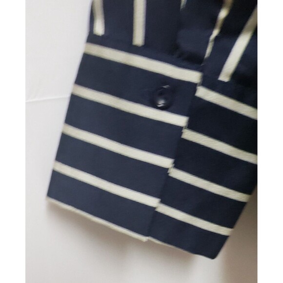 Women’s Emory Park Black & White Stripe Button-Down Shirt Long Sleeve Size S POE - Picture 10 of 12